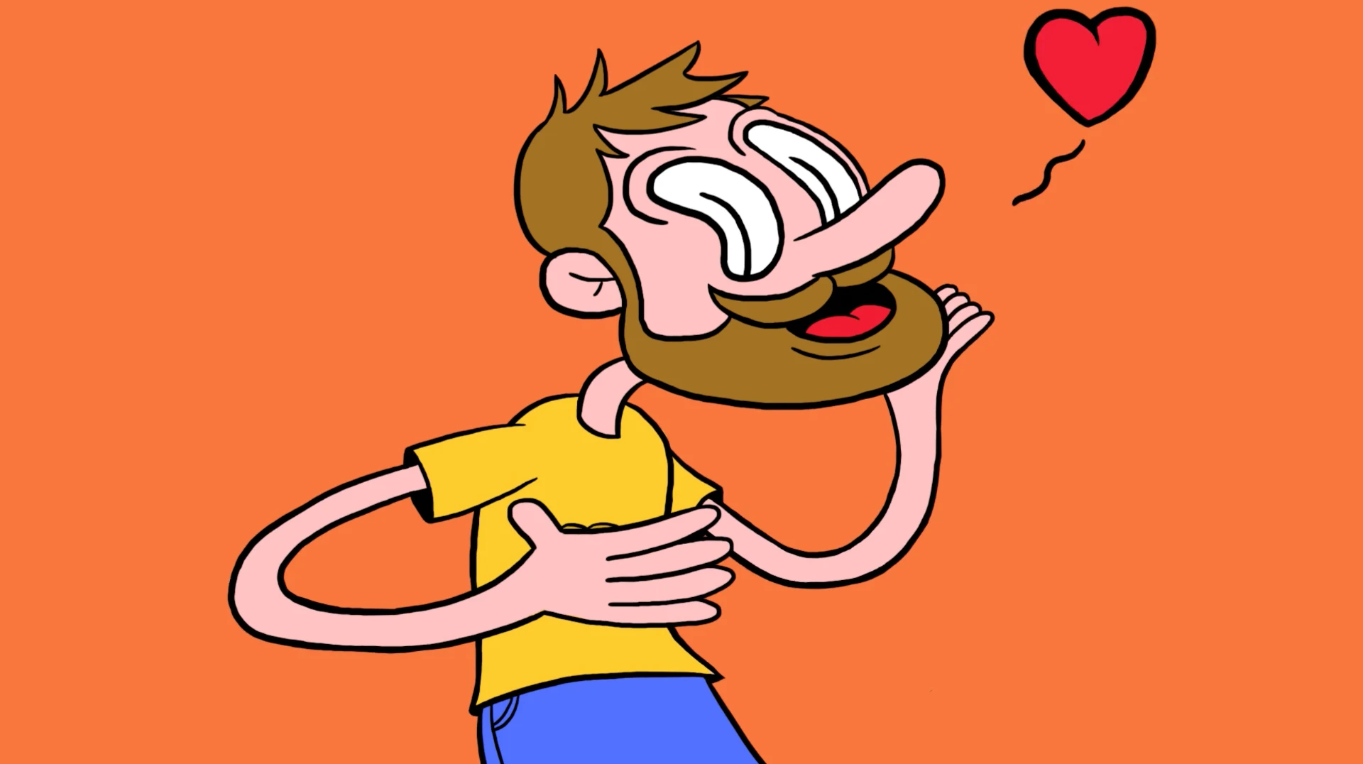 Dimitris Armenakis’s animated character kissing a Doritos chip in Ketchup Kiss