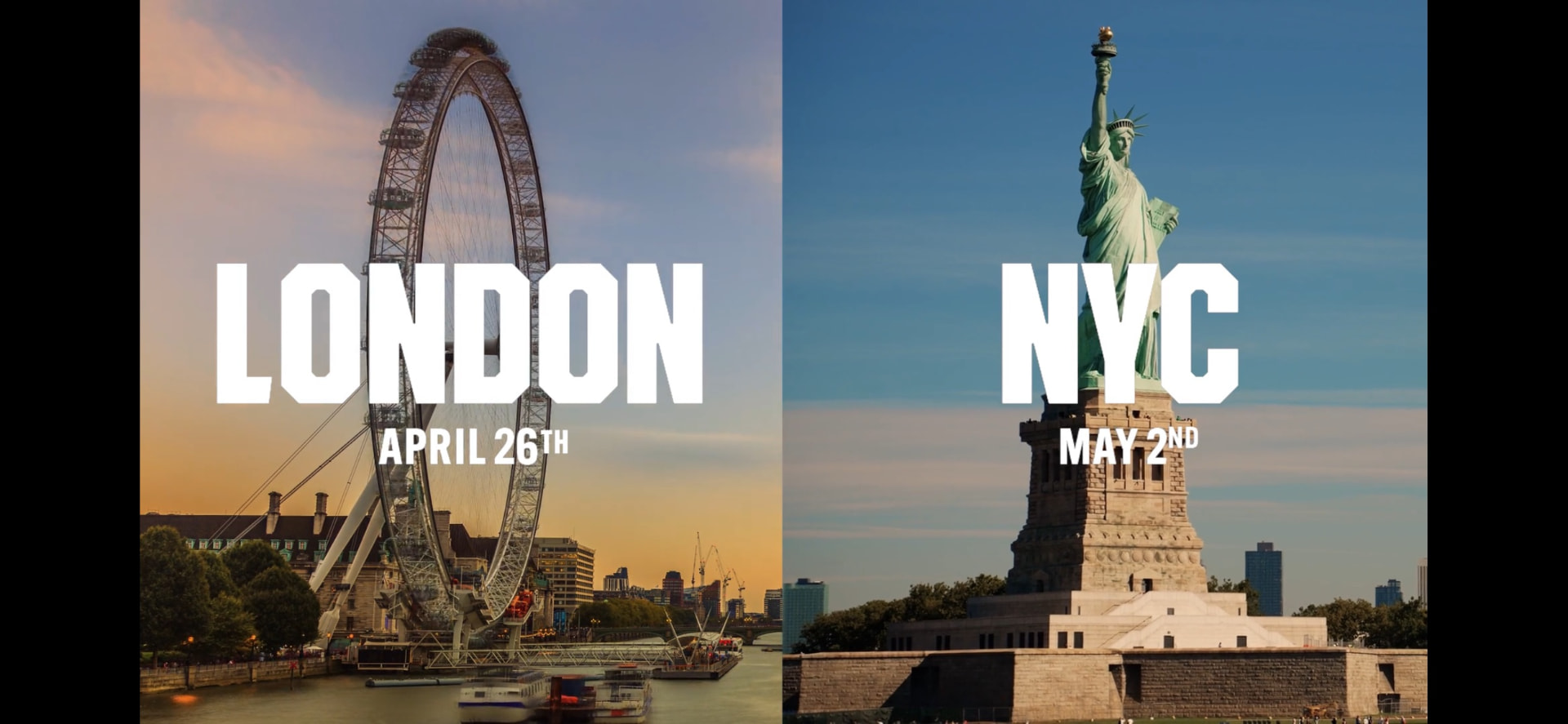 London and New York campaign title cards from The Ring and Fatal Fury collaboration